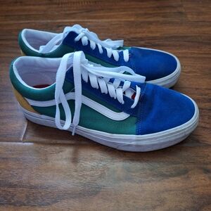 Vans Boy's Blue, Green, and Gold Sneakers